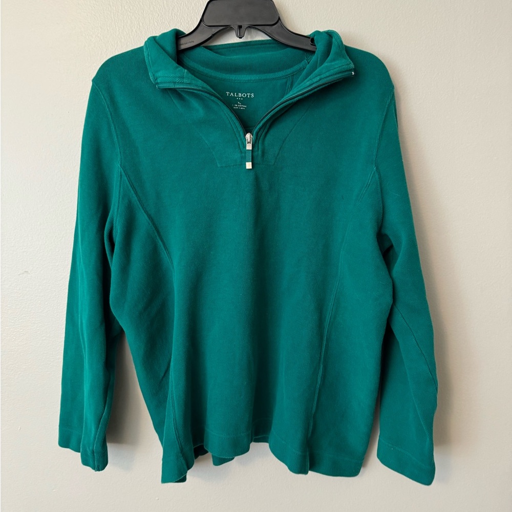 Talbots Forest Green Knit Pull Over Sweater